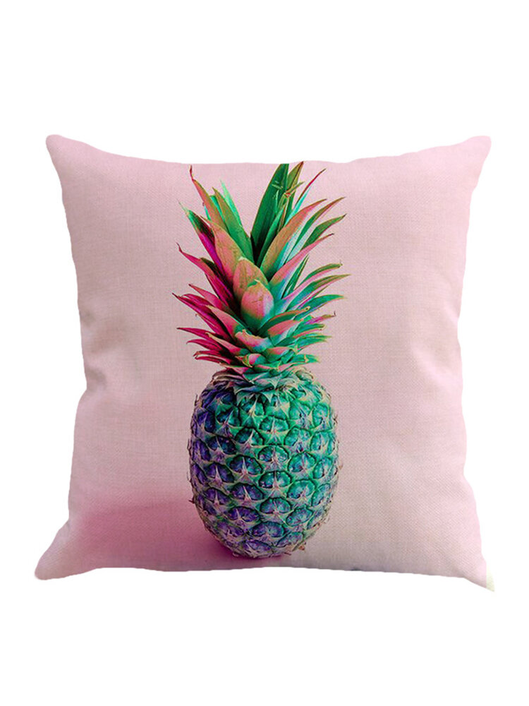 Cotton Linen Colourful Pineapple Pillow Case Sofa Throw Cushion Cover Home Decor 