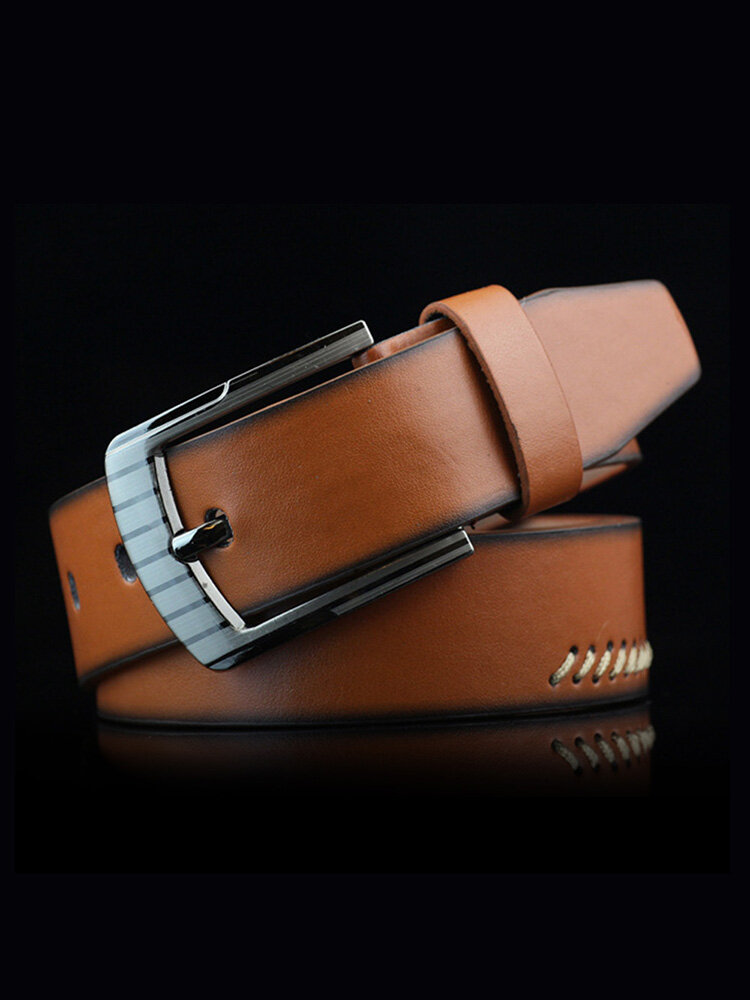 Men 110cm Faux Leather Business Fashion Jeans Pin Buckle Belts