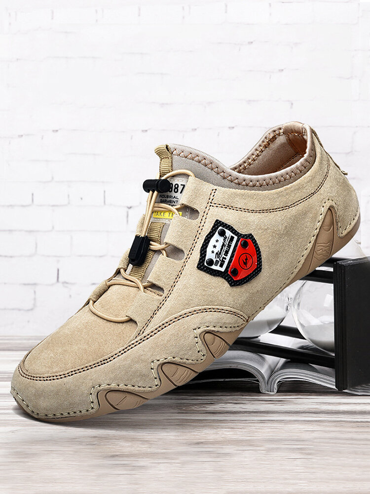 Men Genuine Pigskin Leather Soft Non Slip Driving Casual Shoes
