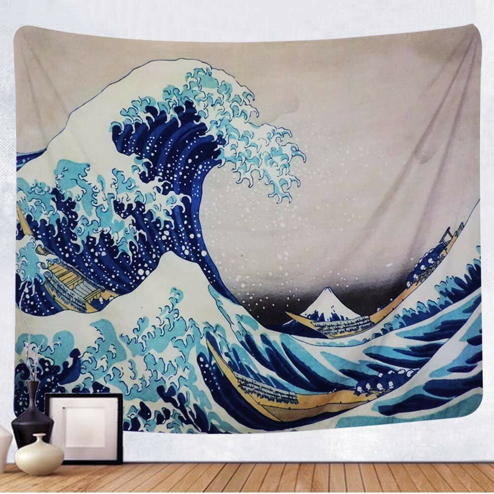 

Tapestry Wall Hanging Big Wave Kanagawa Tapestry Art Natural Home Decoration Living Room Bedroom Dormitory Decoration