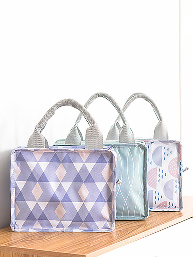 Square Zipper Insulation Bag Waterproof Fresh Keep Picnic Bag Portable Convenient Lunch Bag