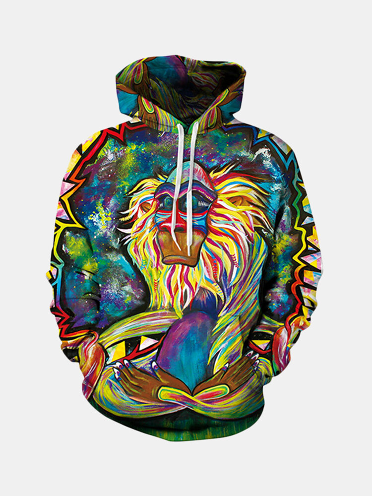 Fashion Stylish Monkey Oil Painting Printing Excellent Hoodie for Men