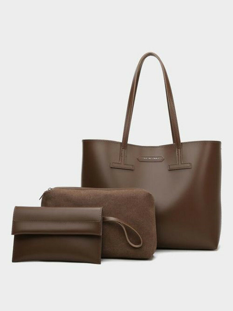 Women 3 PCS Large Capacity Handbag Shoulder Bag Tote