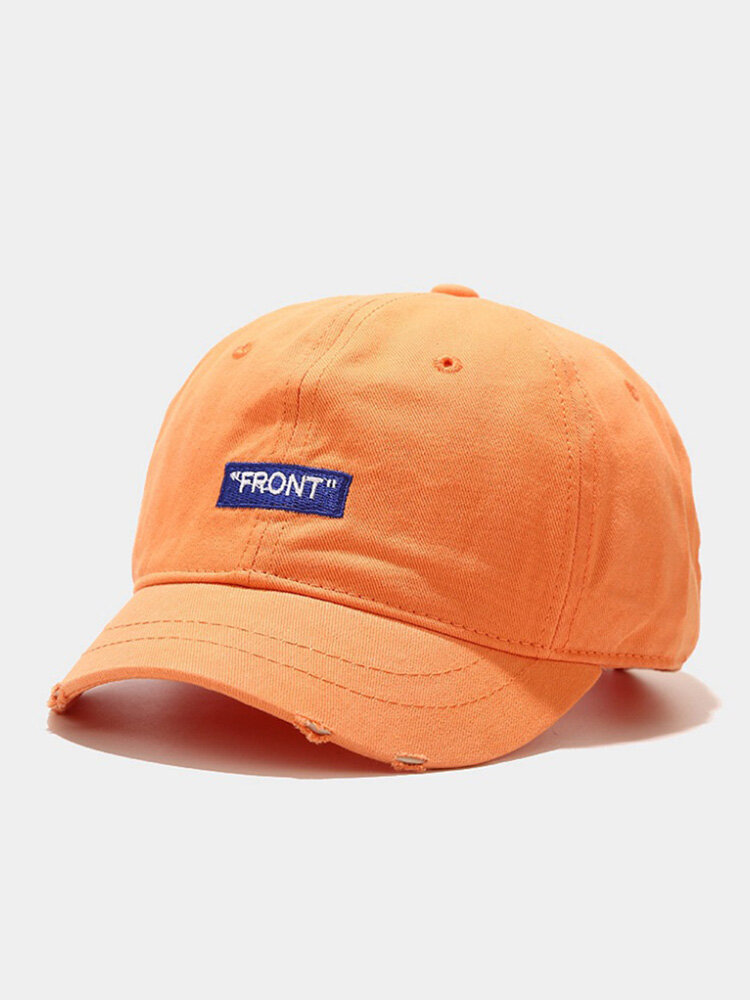 Unisex Cotton Embroidery Letter Casual Short Brim Outdoor Sunshade Hunting Blazing Orange Safety Orange Baseball Hat