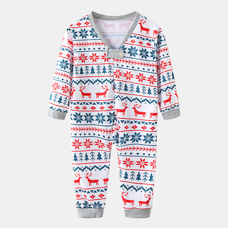 

Baby Elk Christmas Print Casual Rompers For 0-18M, As picture