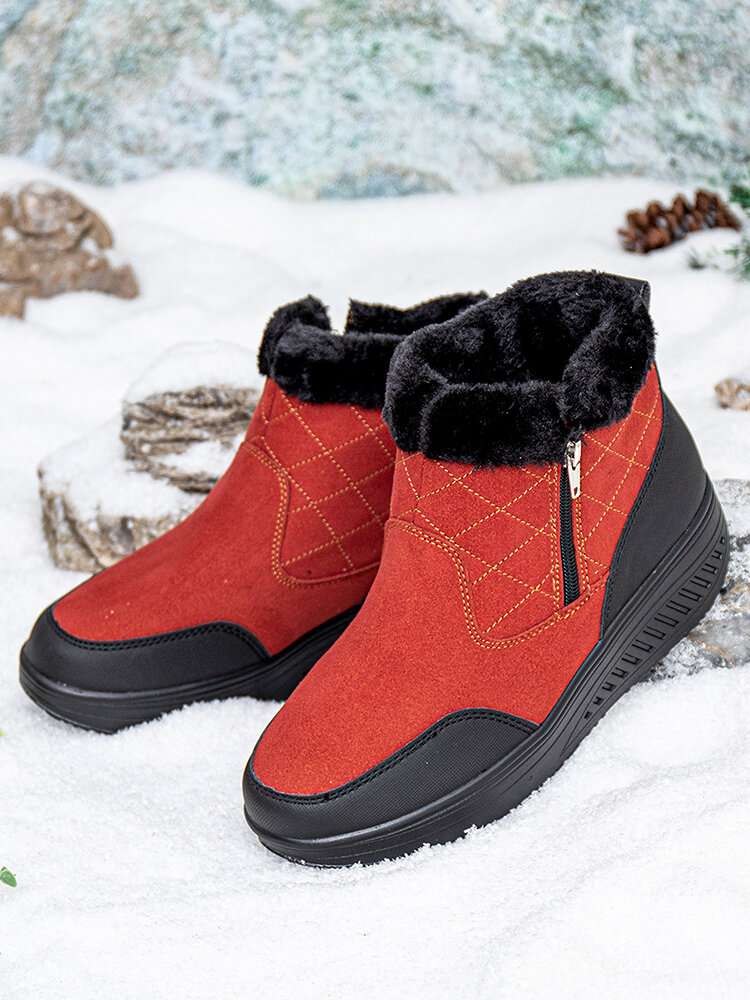Winter Casual Side-zip Warm Lining Soft Comfy Rocker Sole Snow Boots For Women