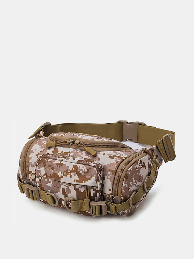 Men Canvas Camouflage Outdoor Tactical Sport Riding Waist Bag Sling Bag Chest Bag