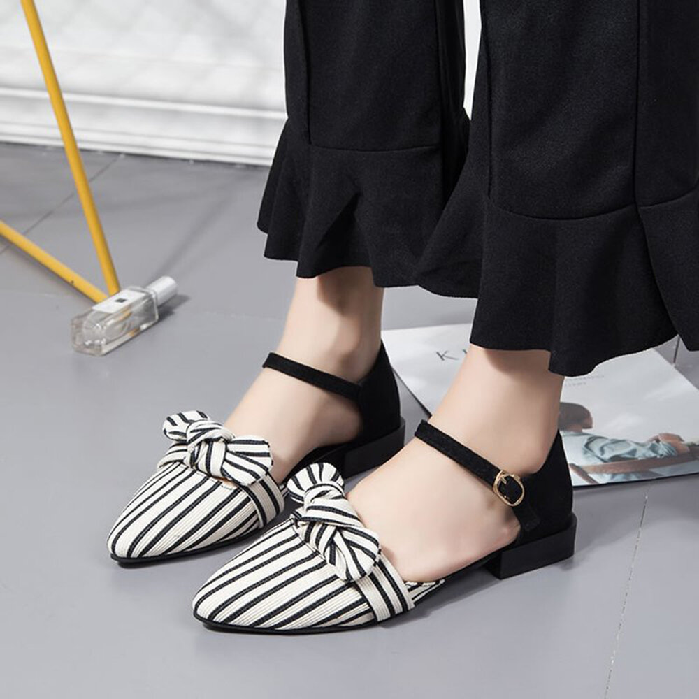 Bowknot Elegant Strappy Flat Sandals