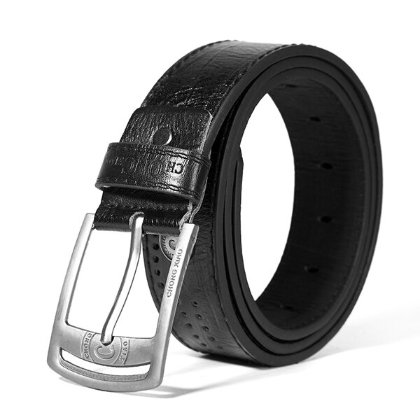 

110CM Men Retro Cowboy Leather Belt Leisure Wild Hollow Rivet Punk Pin Belt Waistband Strips, Black;white;brown;coffee