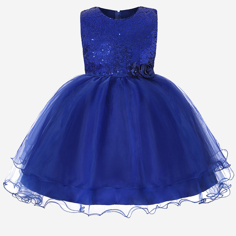 

Girl's Sequin Decorated Bowknot Patchwork Tulle Princess Dress for 4-13Y, Pink;red;dark blue;sky blue;rose;champagne