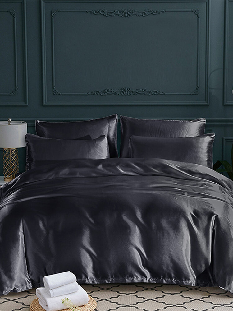 Bedding Sets Soft Silk Like King Double Size Summer Bed Linen China Luxury Bedding Kit Duvet Cover Set