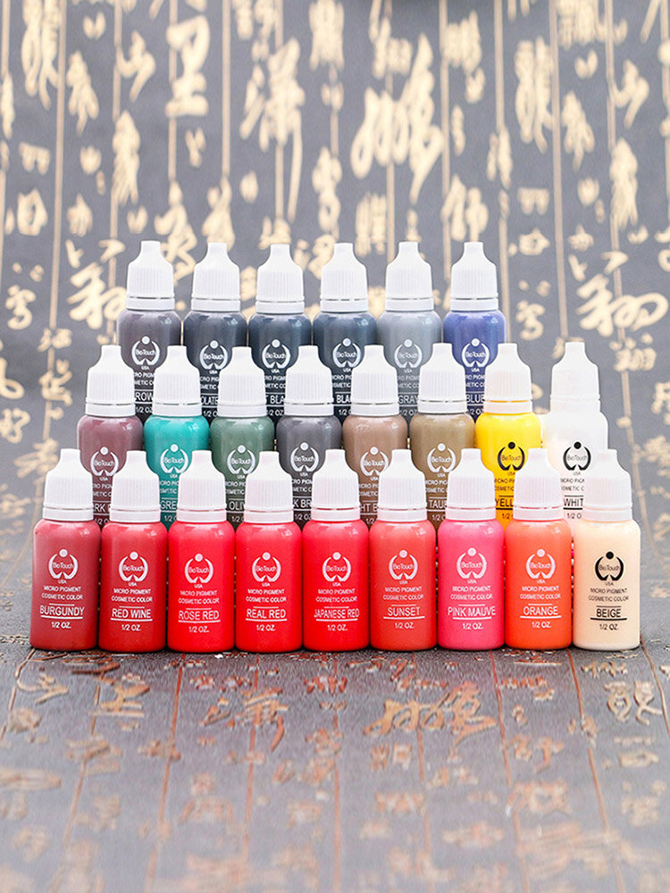 Tattoo Ink 23 Colors Tattoo Pigment Ink Easy To Color Waterproof Eyebrow Tattoo Ink Pro Body Art
