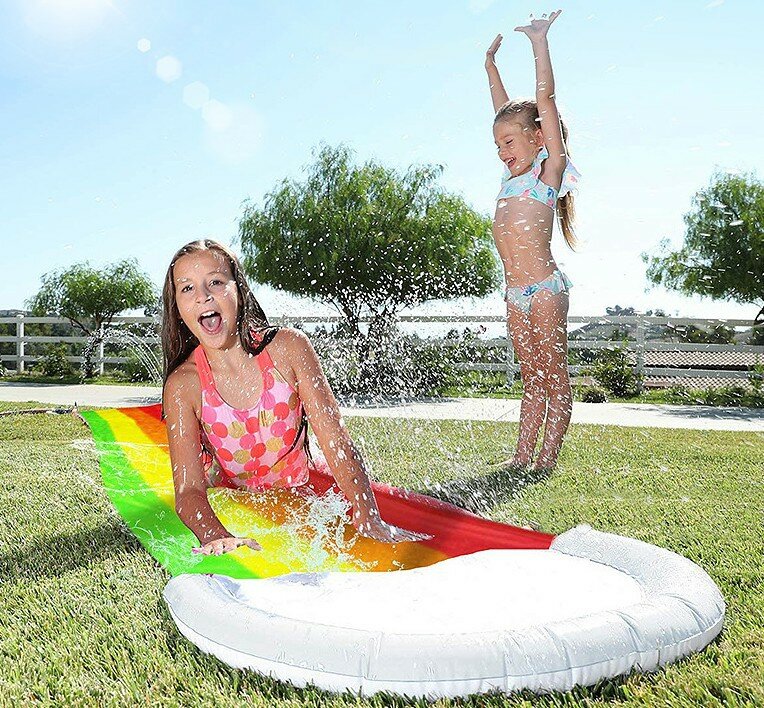 

Surf Water Slide Mat Lawn for Children Summer Pool Games Toys Backyard Outdoor Water Skater, #01