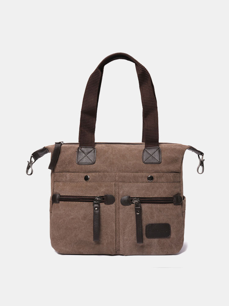 Ekphero Men Women Casual Canvas Multi-Pocket Portable Handbags Pillow  Crossbody Bag