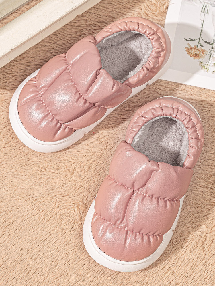 Women Winter Soft Comfy Slip-on Warm Lining Wrapped Heel Home Shoes от Newchic WW