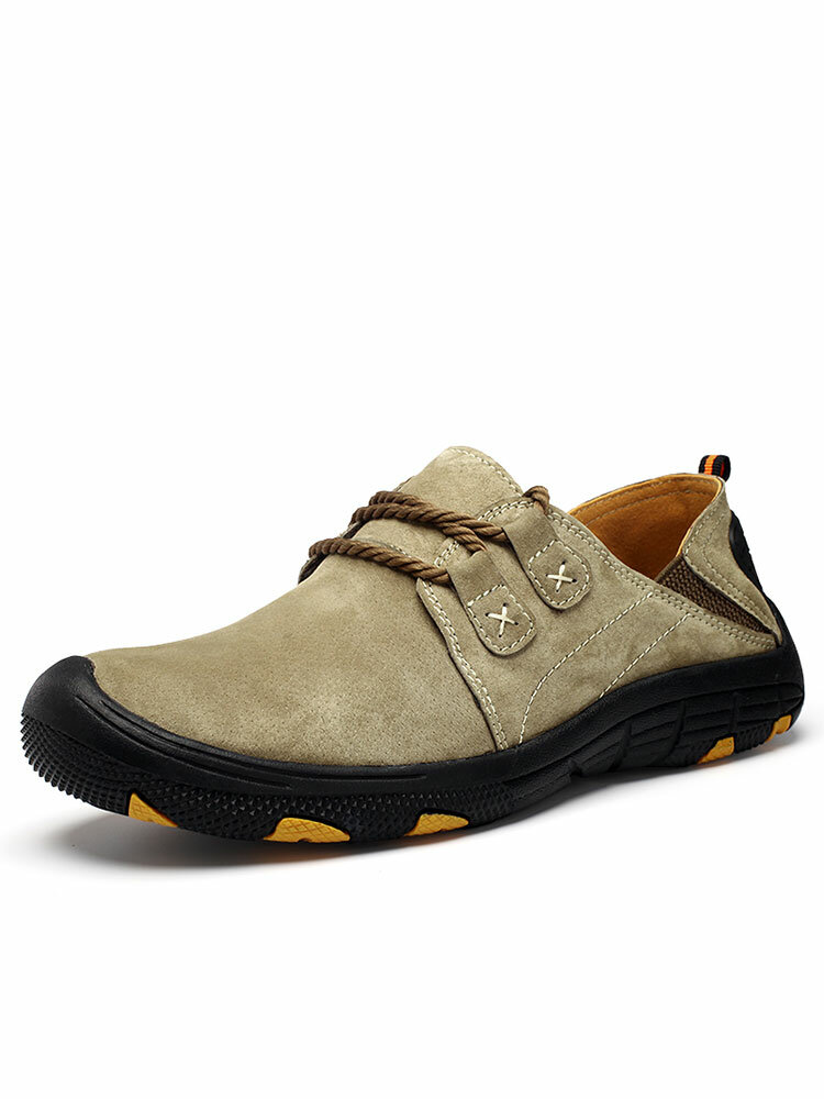 Men Outdoor Climbing Casual Slip On Rubber Soled Hiking Shoes