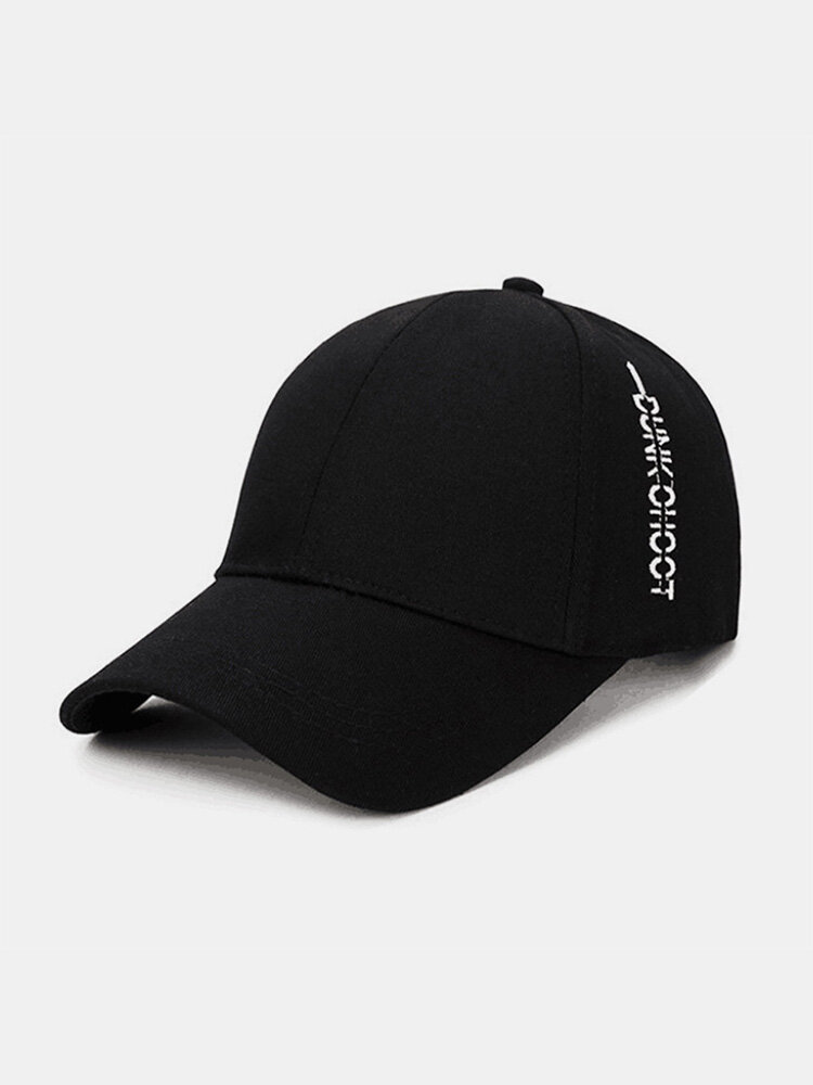 Unisex Cotton Solid Color Letter Embroidery Simple Sunshade Baseball Caps