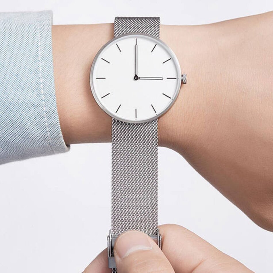  Fashion Quartz Men Wristwatch  Stainless Steel Strap Watches Waterproof Men Clock