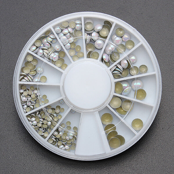 

DANCINGNAIL 4 Sizes Acrylic Rhinestone Beads Nail Decoration Wheel