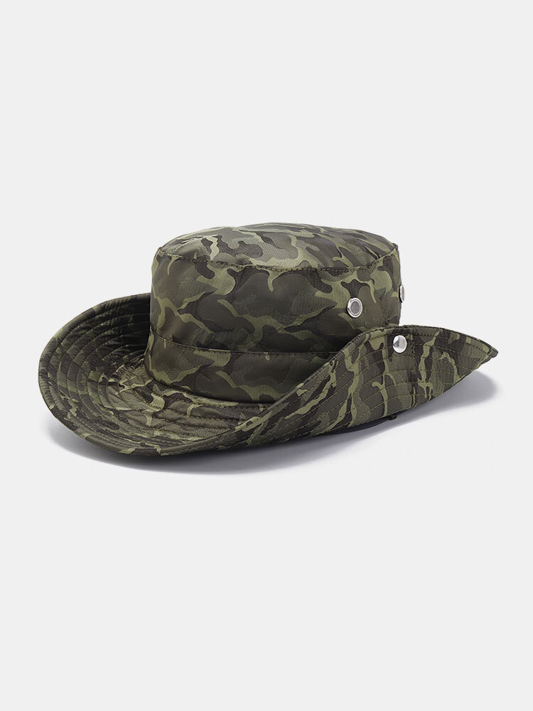 Men Women Cotton Camouflage Fisherman Hat Outdoor Climbing Breathable Sunshade Cap