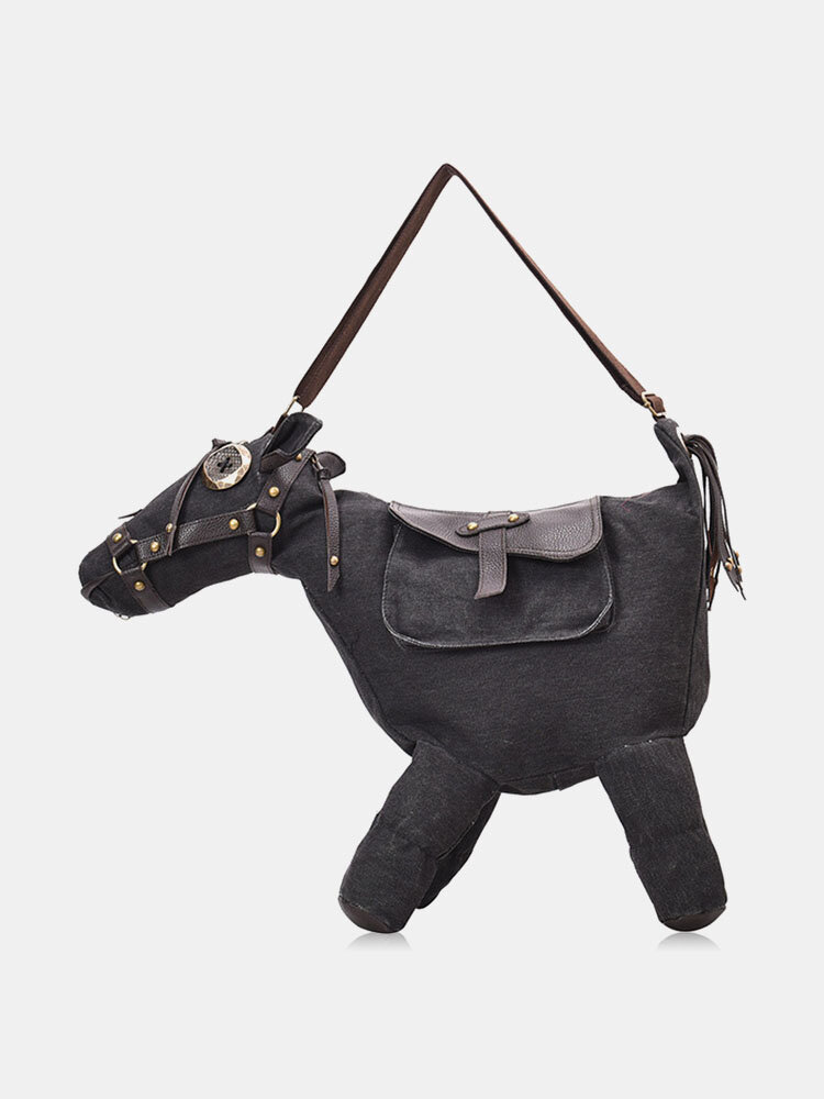 

Animal Style Vintage Saddle Bag, Black;coffee
