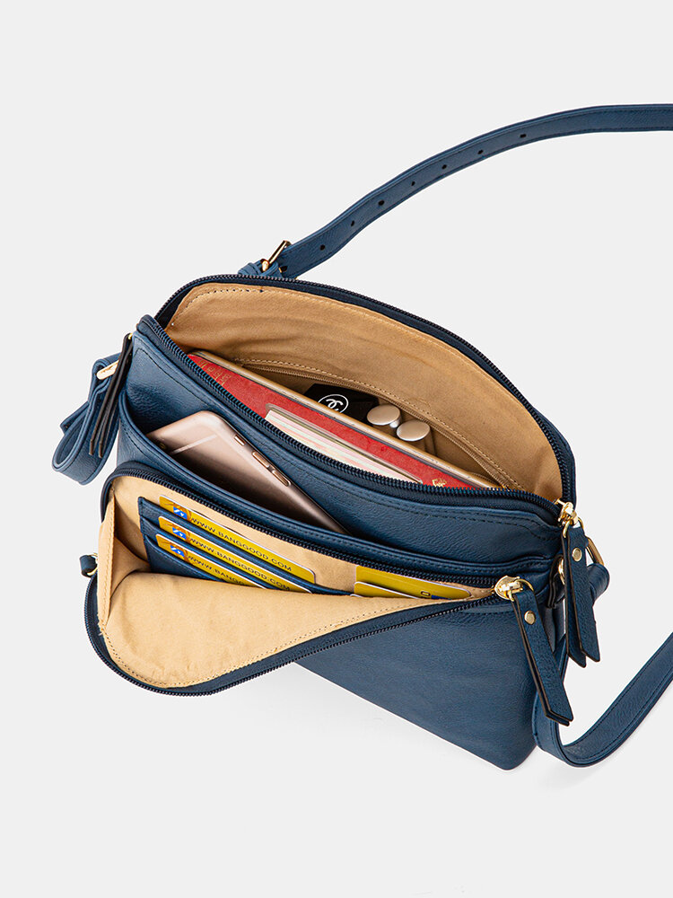 JOSEKO Women's PU Casual Simple Messenger Bag Large Capacity Handbag