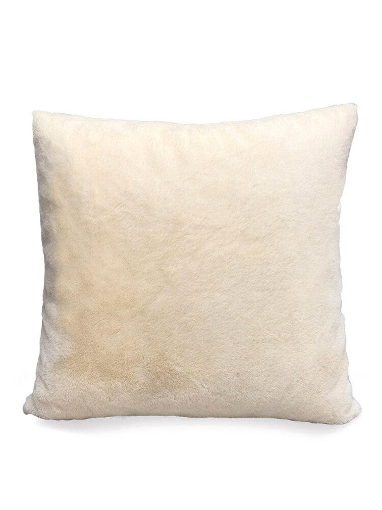 Nordic Simple Solid Color Rabbit Fur Plush Pillow Home Bedroom Pillowcase
