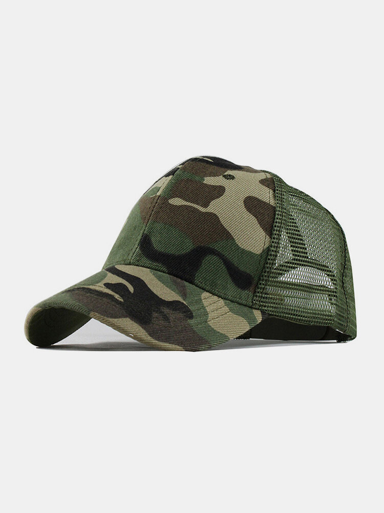 Unisex Cotton Camouflage Mesh Breathable Outdoor Sunshade Baseball Hat