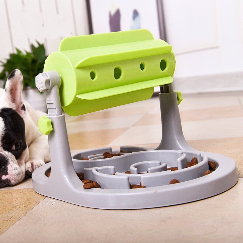 

Roller Feeder Pet Training Interactive Toy Feeder Dog Cat Slow Eating Training Tool, Green