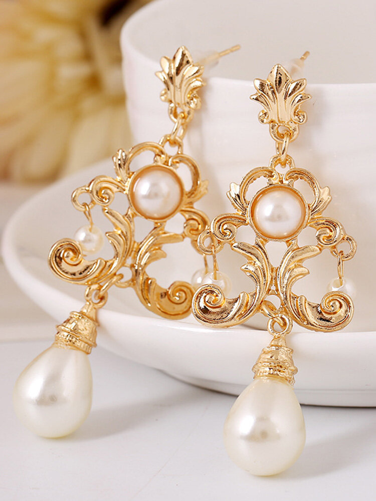 Elegant Pendant Earring Long Style Pearl Ear Drop For Women Earrings