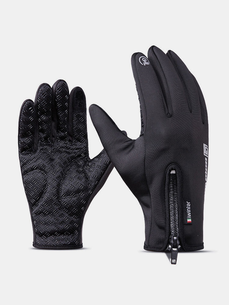 Men Women Winter Outdoor Sport Gloves Windproof Warm Waterproof Touch Screen Fleece Cycling Gloves