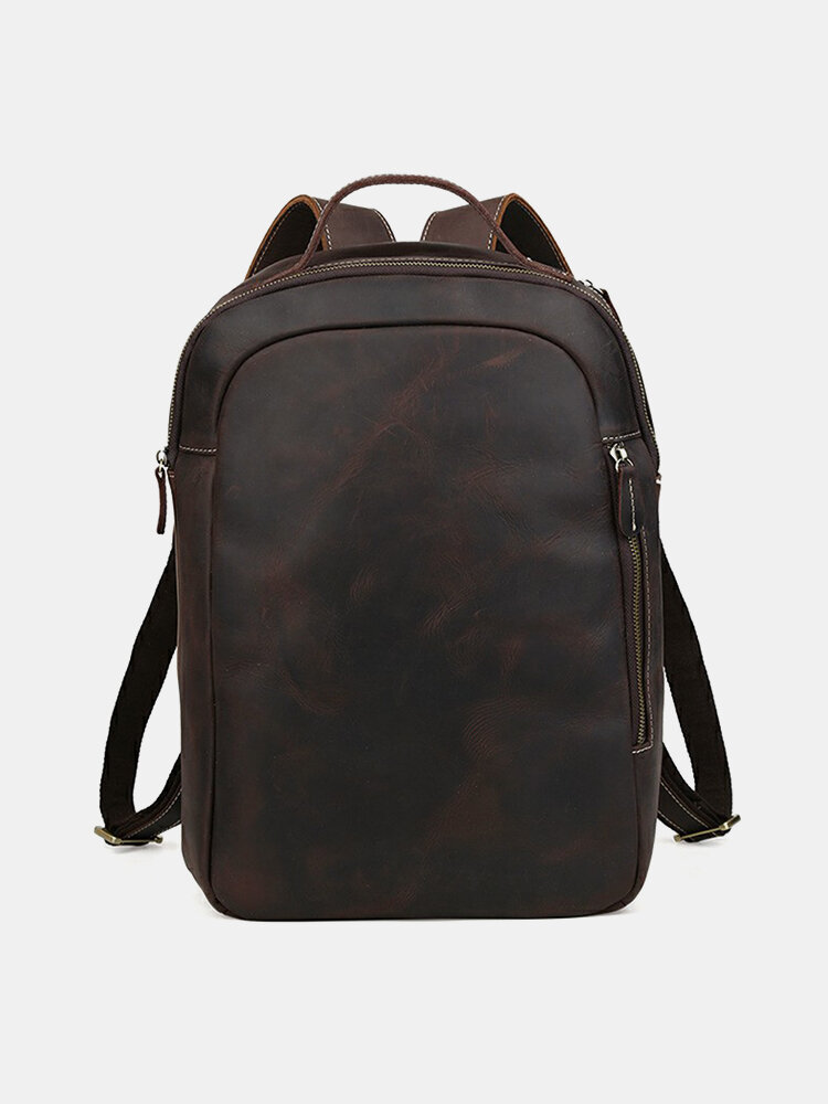 Men Vintage Multifunction Large Capacity Backpack 15.6 Inch Laptop Bags Student Bag