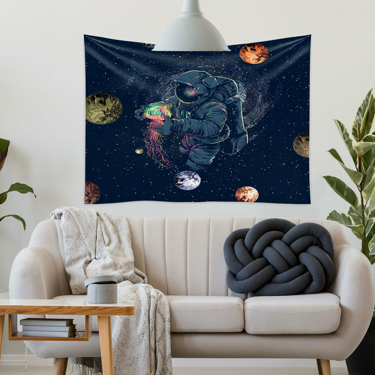 

Astronaut Tapestries Fantasy Spaceman Wall Hanging Tapestry Galaxy Planet Wall Art For Bedroom Living Room Dorm Decorati
