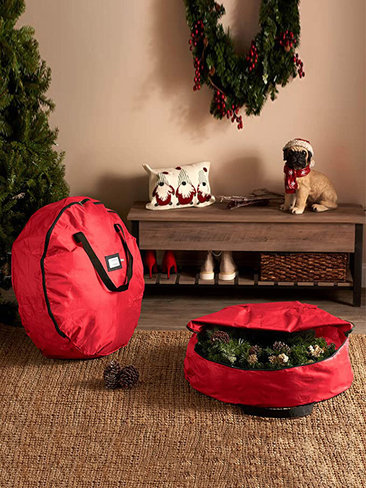 1 PC Daily Home Christmas Wreath Garland OXford Storage Zipper Bag