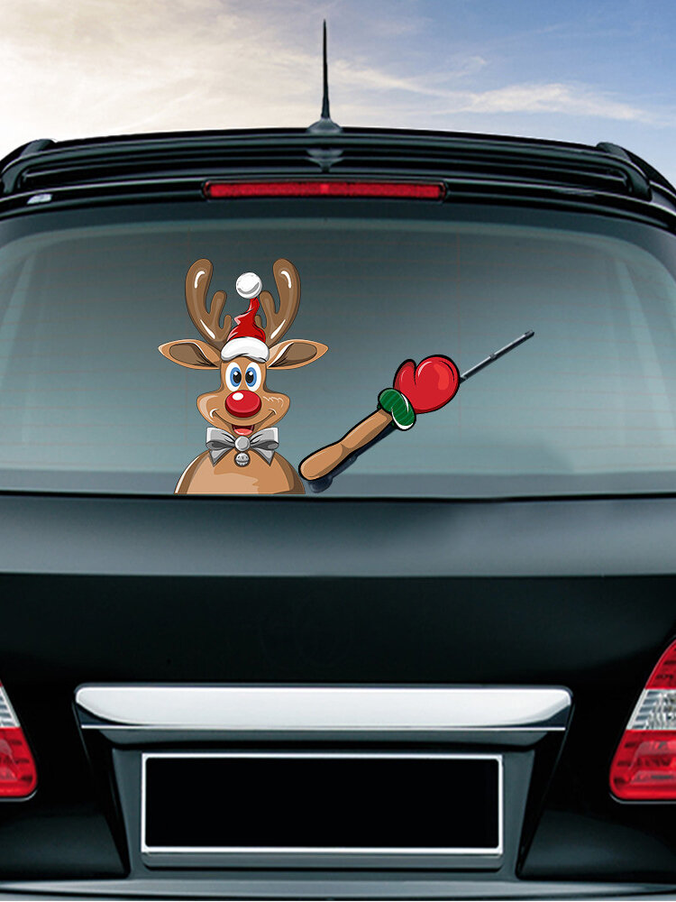 Christmas Snowman Elf Wiper Sticker Removable Rear Windshield Stickers Car Sticker