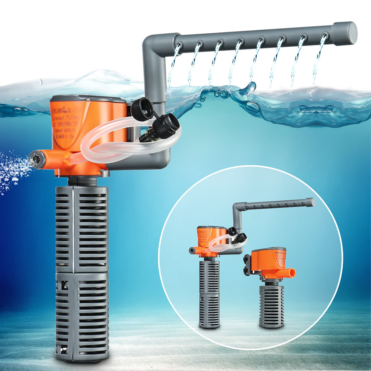 3w/5w 300l/h Fish Tank Filtration Aquarium Internal Submersible Filter Pump Purifier Spray Bar