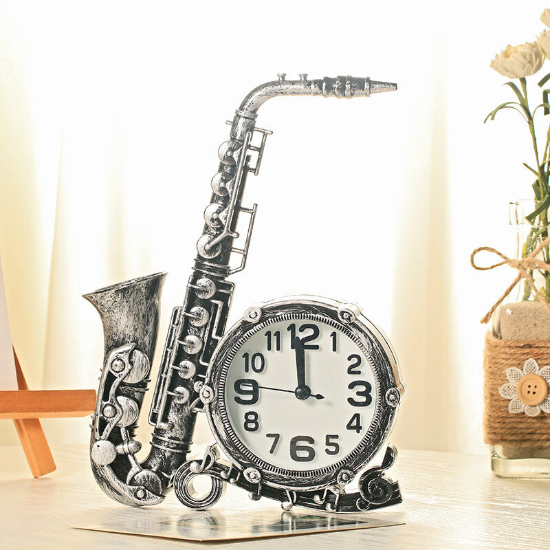 

Alarm Clock Saxophone Shaped Vintage Style Home Decorative Clock