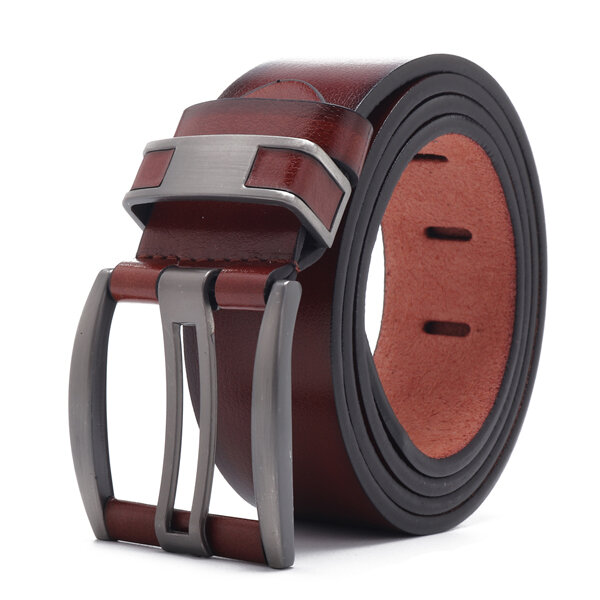 108CM Business Alloy Buckle Leather Belt Plain Adjustable Synthetic Leather Belt For Men