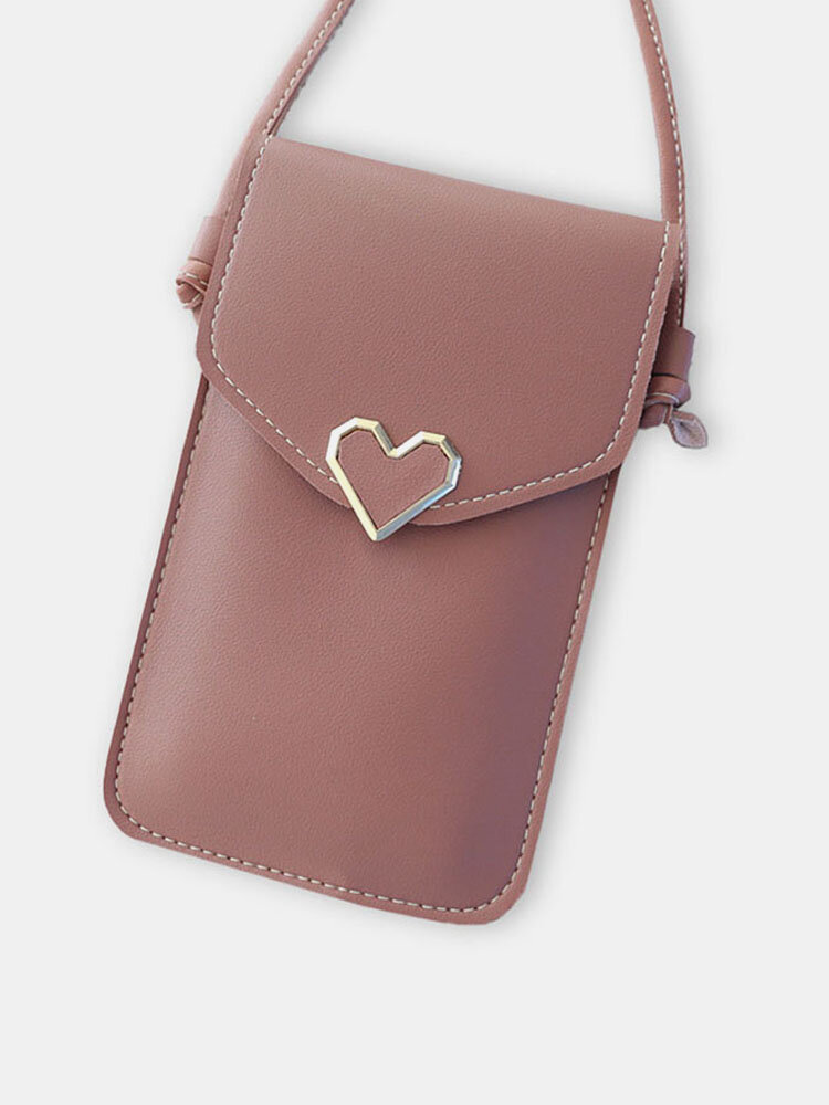 Women Love Pattern Touch Screen Card Holder 6.3 Inch Phone Bag
