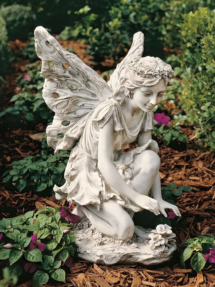 

1 PC Resin Kind Smile Angel Memorial Redemption Statue Handicraft Angel Wings Sculpture Outdoor Garden Figurine Crafts D, #01