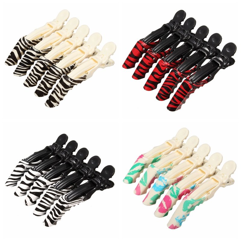 

5Pcs Professional Crocodile Hair Clips Hairdressing Salon Sectioning Clamp Hairpin Grip, #02;#03;#04