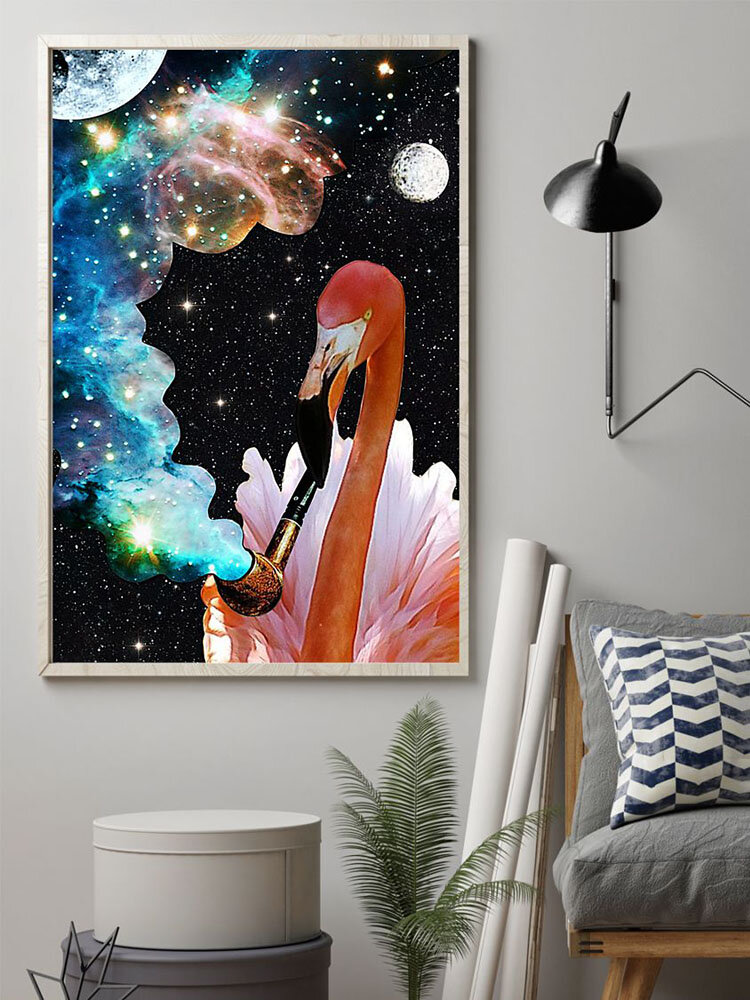 

Animal And Starry Sky Pattern Canvas Painting Unframed Wall Art Canvas Living Room Home Decor