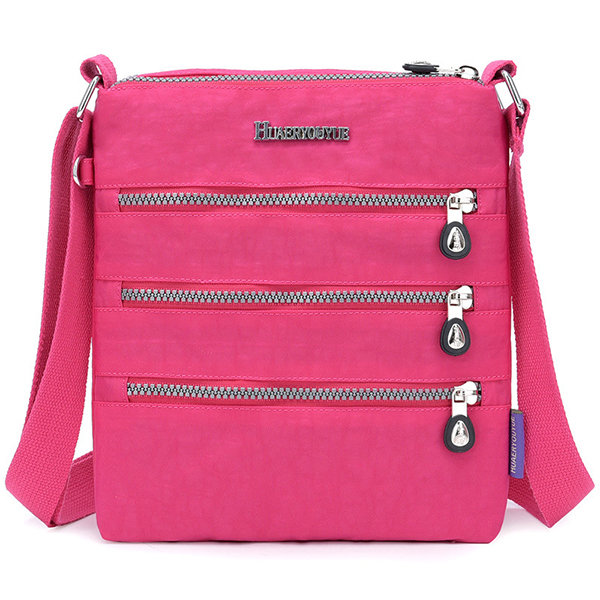 

Women Nylon Multi-Pockets Waterproof Crossbody Bag, Darkblue;black;green;blue1;rose red;pink;lightgray;khaki;beige;purple;grey;silver