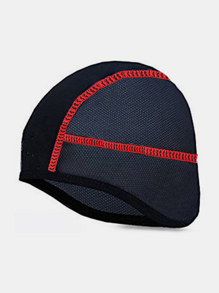 Men Polyester Sweat Breathable Flexible Adjustable Comfortable Quick-drying Riding Beanie Cap