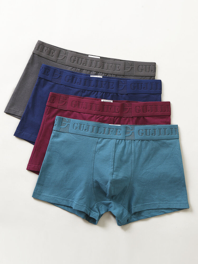 4 Color Gift Underpants Boxes Multipack Cotton Breathable Boxer Briefs