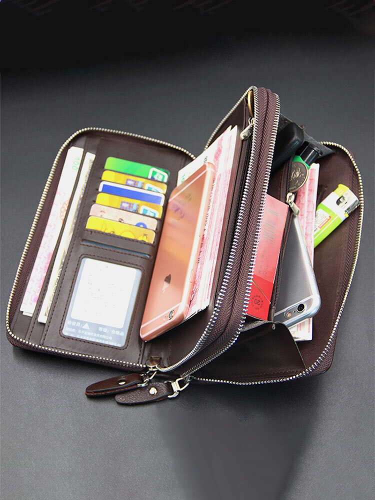 Men Business Multifunction Phone Holder Money Clips Card-slots Wallet Clutch Bag