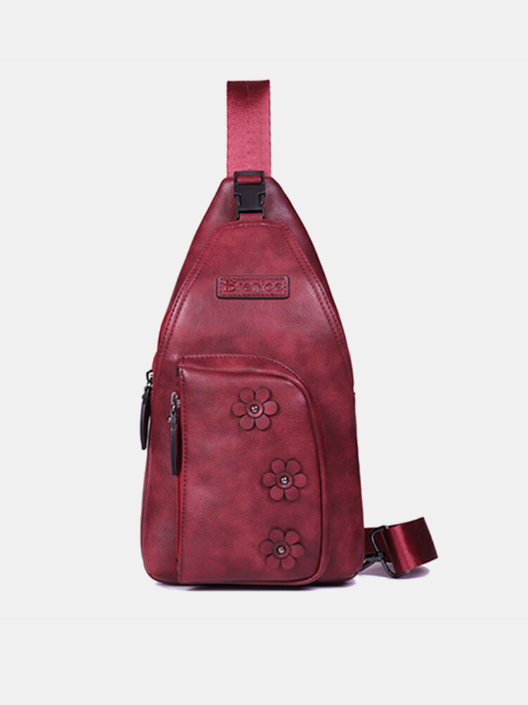 Brenice Винтаж Повседневная сумка через плечо из искусственной кожи с цветочным рисунком Сумка для Женское