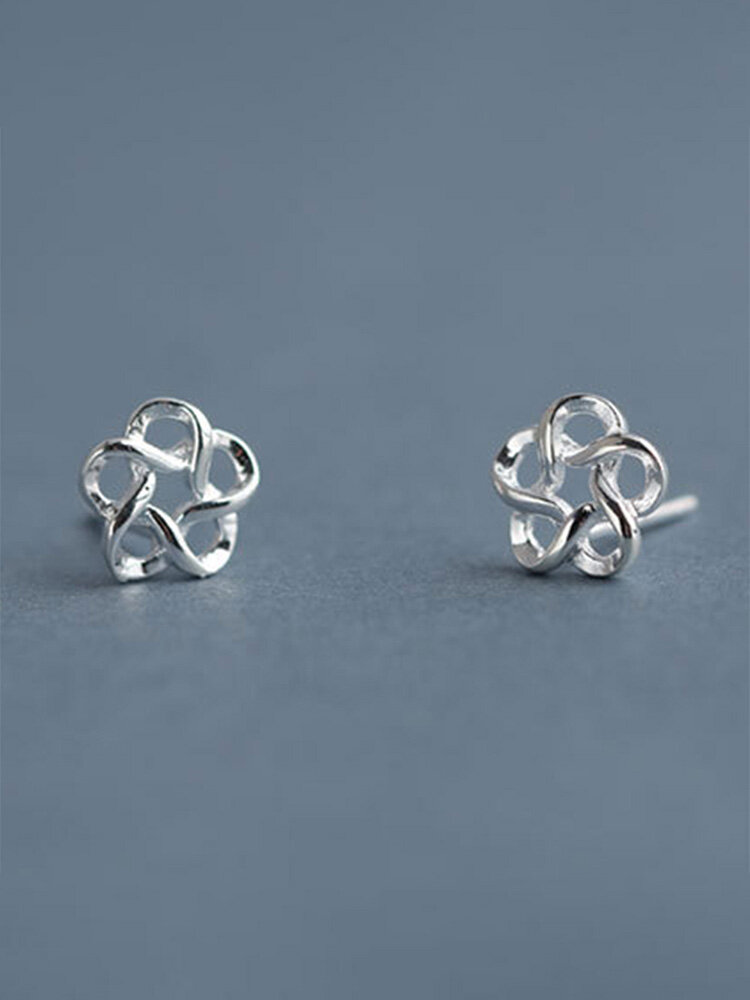 Winter Olympics Beijing 2022 Trendy Simple Five-rings Plum Blossoms Shape 925 Sterling Silver Studs Earrings