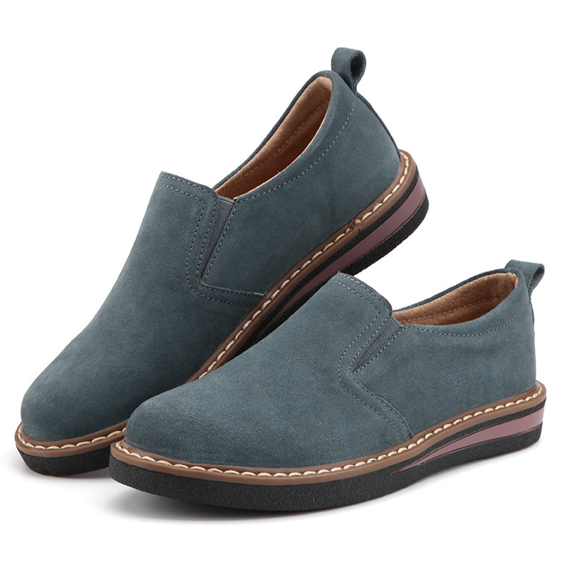 Suede Pure Color Lazy Casual Flat Shoes