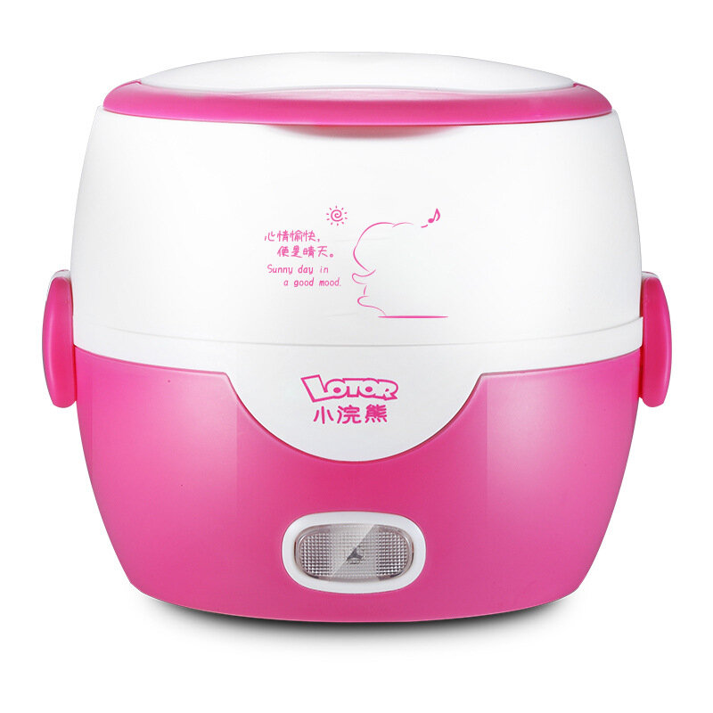 1l Mini Rice Cooker Student Dormitory Noddles Hot Pot Double Layers Insulation Steamer